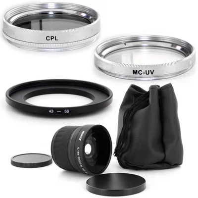 Wide FishEye 0.18x lens,CPL,UV filter kit for Panasonic HC-X1000 HC-W850 HC-V750 - Image 1 of 3