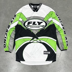 Vintage Fly Racing Motocross Jersey XL Long Sleeve Shirt Y2K Racing Kawasaki MX - Bild 1 von 14