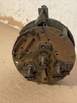 Antique French Mantle Clock Movement VR Brevete Unusual Pendulum Hanger Setup - Image 1 of 4