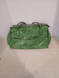 HOBO Vintage Schultertasche Handtasche grün Leder Doppelgriff mehrere Taschen - Bild 1 von 8