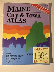 Maine City & Town Street Atlas 1994 Hartnett House Map Cumberland ME Guide - Picture 1 of 15