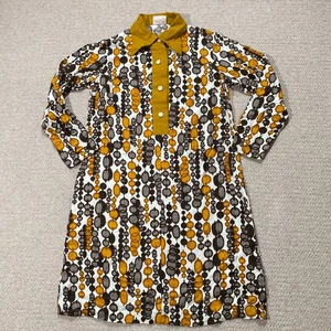 Vintage 70s Midi Dress Womens Size 10 UK Novelty Print Boho 1970s Long Sleeve - Picture 1 of 12