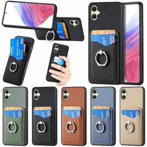 Carbon Fiber Ring Case Hülle Cover für Samsung A16 A15 A14 A13 A12 A22 A23 A71 - Picture 1 of 17