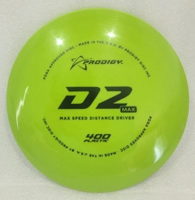 Prodigy Discs D2 MAX Distance Driver 400 Plastic Green W/Black Stamp 174G NEW - Image 1 of 3