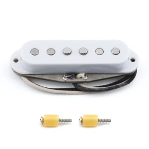 Pastilla media blanca de bobina única enrollada a mano FLEOR Vintage Alnico 5 para guitarra ST - Imagen 1 de 7