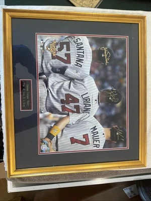 Minnesota Twins Mauer Santana Liriano 2006 MLB All Star Game Autographed Picture - Image 1 of 4