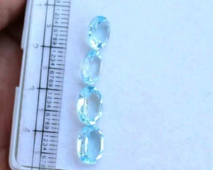 Natural Sky Blue Topaz Oval Cut Loose Gemstone For Jewelry 4 Pcs 7*9 MM 7.00 Ct - Picture 1 of 4