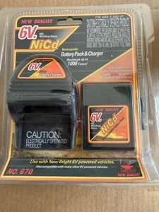 New Bright 6v NiCd Rechargeable Battery Pack & Charger RC Vehicles NO. 670 - Picture 1 of 2