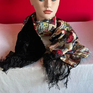 Vintage Schal Seide Samt Reise Indie Kopfbedeckung Headwrap Packbar Urlaub - Bild 1 von 8