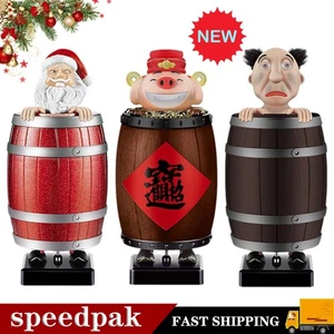 Funny Wooden Barrel Cigarette Dispenser Up Holder Prank Toy Smoking BoxCase HO T - Picture 1 of 20