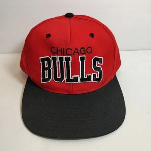 Vintage Chicago Bulls Snapback 90s Sports Channel Red Cap Hat  - Picture 1 of 10