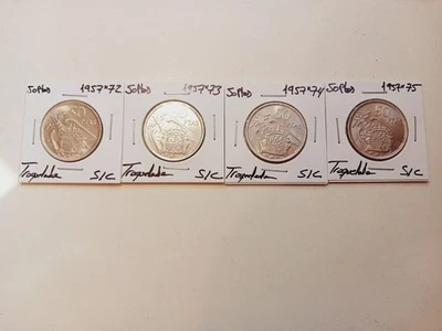 España  50 Pesetas 1957*72*73*74*75 CON LAS ESTRELLAS TRUCADAS TROQUELADAS SC+ - Imagen 1 de 4