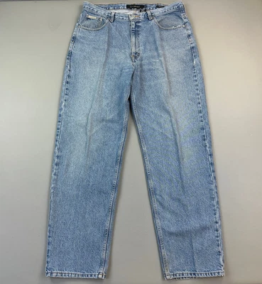 Vintage Calvin Klein Jeans Mens 36x32 Double Stone Wash Denim Easy Fit 90s Y2K - Image 1 of 4