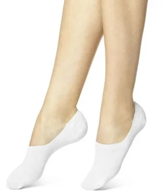 Hue Womens One Size Fits Most High Cut Cotton Resort Liner Socks in White 1077 - Image 1 of 4