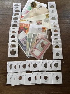 🍎65 ITEMS AUSTRALIAN & WORLD COINS🍎BANKNOTES FDC's PRE DECIMAL MEDALLION #34🍎 - Picture 1 of 5