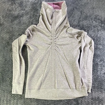 Lululemon Mujer en una cincha Pullover Reversible/Manga Larga Camisa Gris/Rosa Pequeño Foto 1 de 4