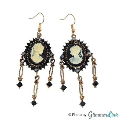 Pendientes colgantes estilo vintage camafeo gótico renacimiento victoriano Foto 1 de 4