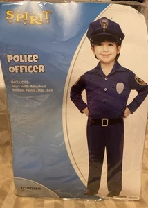 Spirit Halloween Blue Cop/Police Officer Costume with Hat & Belt (Size 5T-6T) - Picture 1 of 3