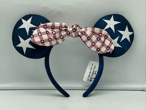 Disney Minnie Mouse Headband Stars Stripes Independence Day 4th of July Print - Picture 1 of 3