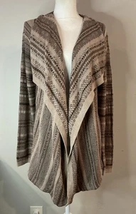 J. Jill Damen Boho Langarm offene Strickjacke/Pullover braun (spät) Gr. M Neu mit Etikett - Bild 1 von 11