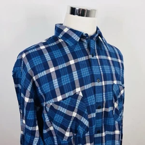 NWT Coleman Large Vintage Outdoors Flannel Shirt Blue White Plaid Cotton Blend - Picture 1 of 5