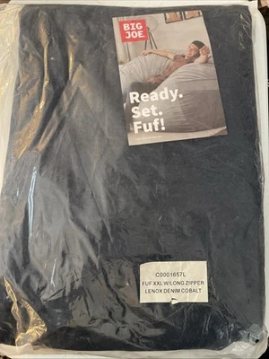 Funda de repuesto Big Joe Fuf XXL con cremallera larga Lenox Denim azul cobalto Foto 1 de 3