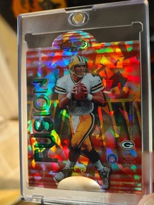 1998 Bowmans Best Atomic Refractor Fusion Brett Favre/Charlie Batch /25 SSP RARE - Picture 1 of 6