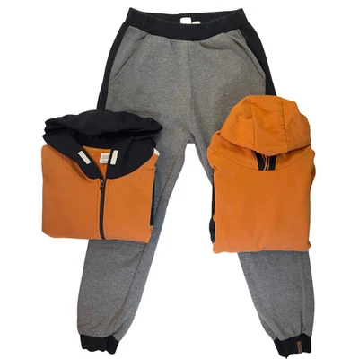 Deux par Deux Youth 12 Conjunto de 3 Piezas Sudaderas con Capucha Pantalones Joggers Conjunto Naranja Gris Foto 1 de 4