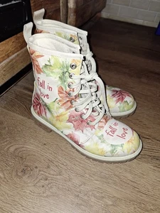 Dogo  Stiefelette Damen Gr. 36, Schnürschuh  beige, Fall In Love, Damenschuh - Bild 1 von 3