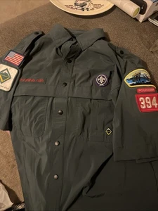 Venturing BSA Uniform Shirt Adult Small Green Boy Scouts Founder Badge - Picture 1 of 10