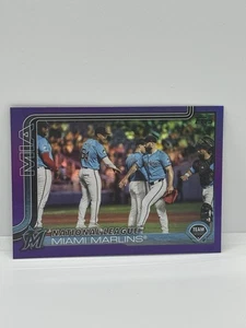 2025 Topps Series 1 Purple Foil /250 #340 Miami Marlins - Picture 1 of 2