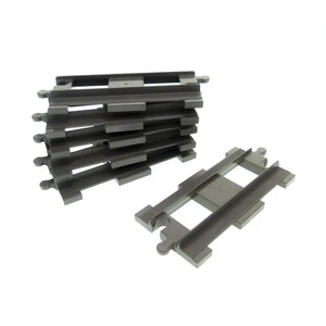 6x LEGO Duplo Tracks B-Stock Worn Alt-Dunkel Grey Straight Rail Locomotive 6377 - Picture 1 of 1