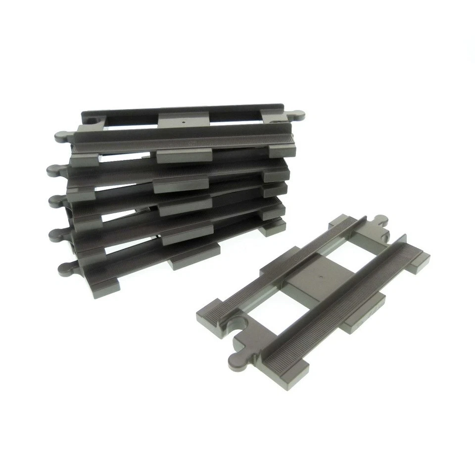 6x LEGO Duplo Tracks B-Stock Worn Alt-Dunkel Grey Straight Rail Locomotive 6377 - Image 1 of 1