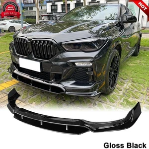 For BMW X6 G06 M Sport 2020-2024 Gloss Black Front Bumper Lip Spoiler Splitters - Foto 1 di 13