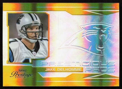Jake Delhomme 2007 Playoff Prestige Prestigious Pros Gold #PP-4 #/25 - Panthers - Image 1 of 2