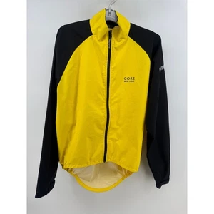Gore Bike Wear Windstopper Cycling Jacket Mens Large Yellow Black Full Zip - Picture 1 of 10