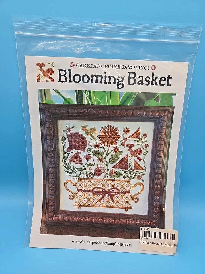 Carriage House Samplings 2020 Blooming Basket Cross Stitch Barrick Out of Print - Image 1 of 3