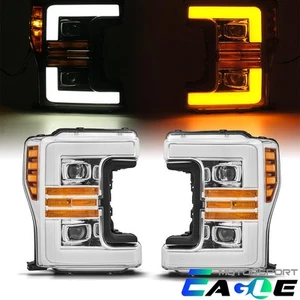 2017-2019 Ford F250/F350/F450 Chrome LED Sequential Signal Projector Headlights - Picture 1 of 7