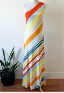 Ted Baker Size 0 Maxi Dress One Shoulder Summer Striped Worn once - Picture 1 of 10