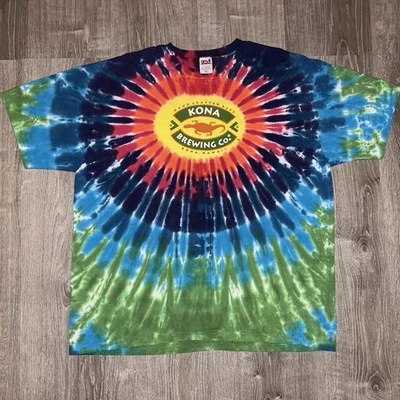 Rare Vintage 2 Sided Kona Brewing Hawaiian Ales Men’s XL Tie Dye Tee - Image 1 of 4