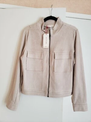 NUEVA CHAQUETA SOLITARIA MUJER PANA BEIGE CUELLO FALSO TALLA EXTRA GRANDE Foto 1 de 4