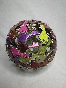 Hand Painted Brass Key Ball 6" - Picture 1 of 3