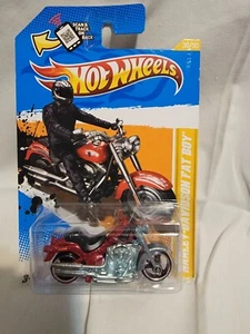 HOT WHEELS HARLEY DAVIDSON FAT BOY 2012 NEW MODELS  #30/50 FAST S&H IN BOX  1/64 - Picture 1 of 2
