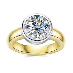 3CT Moissanite Diamond Ring GRA Certificate 18k Gold Engagement Ring - Picture 1 of 9