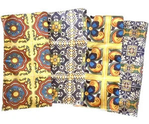 VTG Lot 4 Mexican Talavera Tile Geometric Pattern Throw Pillow Covers 17” 1 - Picture 1 of 9