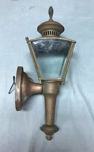 Vintage 3 Lite Glass Wall Sconce Copper Lantern Light Fixture Old 1140-24B - Picture 1 of 18