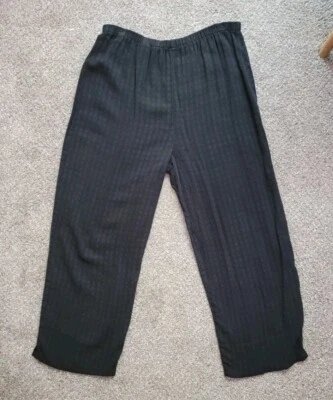 Russ Berens Womens Boho Linen Pants Large Tencel Pull On Wide Leg Lagenlook - Imagem 1 de 4