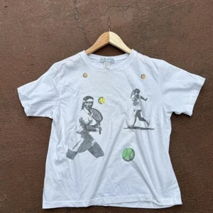 vintage 1980s adidas tennis t shirt - Picture 1 of 5