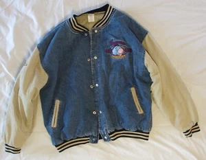 Disney Catalog Eeyore Denim Bomber Varsity Jacket XL, Vintage - Picture 1 of 7