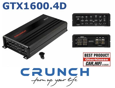 Crunch GTX 1600.4D Digitaler 4-Kanal Verstärker 1600 Watt mit Bass Fernbedienung - Bild 1 von 4